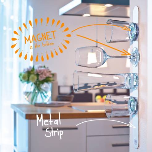 Barra metálica blanca para vasos Silwy RG-918481