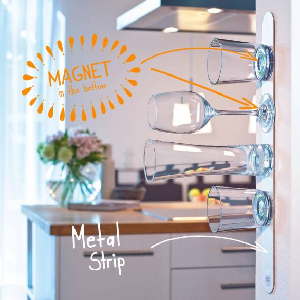 Barra metálica blanca para vasos Silwy RG-918481