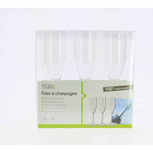 Juego de 3 copas de champán Volga Incasa RG-918482