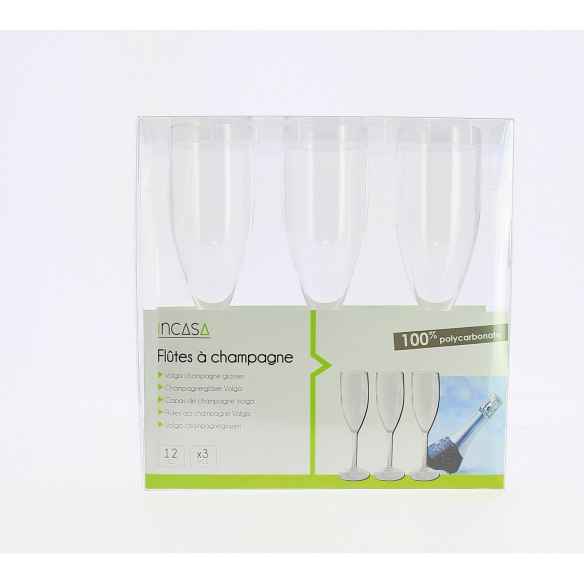 Juego de 3 copas de champán Volga Incasa RG-918482