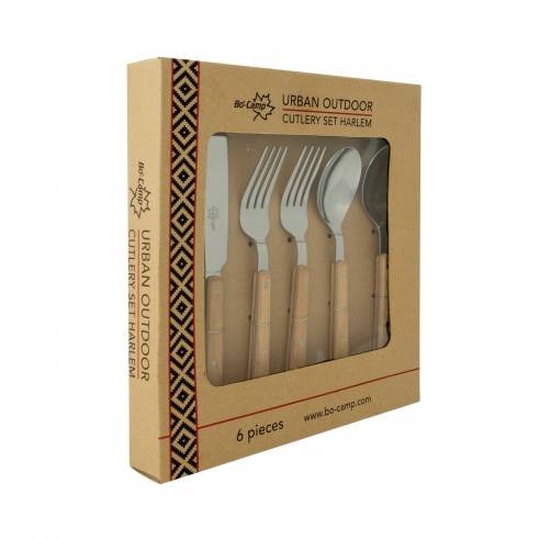 Juego de 6 cubiertos de madera Bo-camp RG-915545