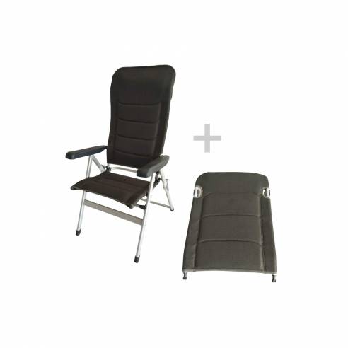 Pack silla camping MESH gris + reposapiernas MESH  RG-BQLDQQ63