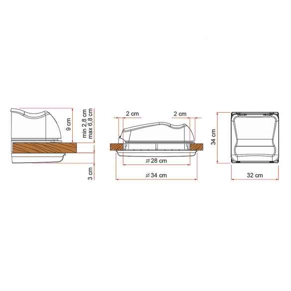 Claraboya Vent 28 para autocaravanas y caravanas Fiamma RG-806037