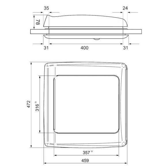 Claraboya Omnivent 40x40 con manivela Thule RG-118912