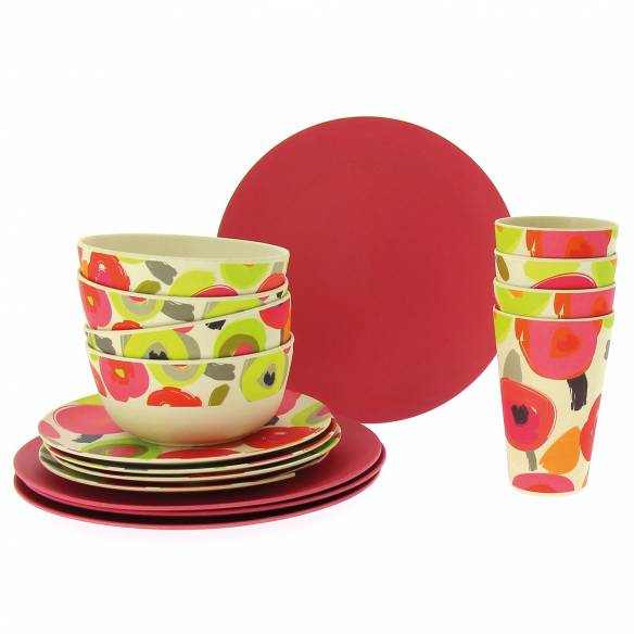 Vajilla de bambú para camping Poppy 16 piezas  RG-914523D