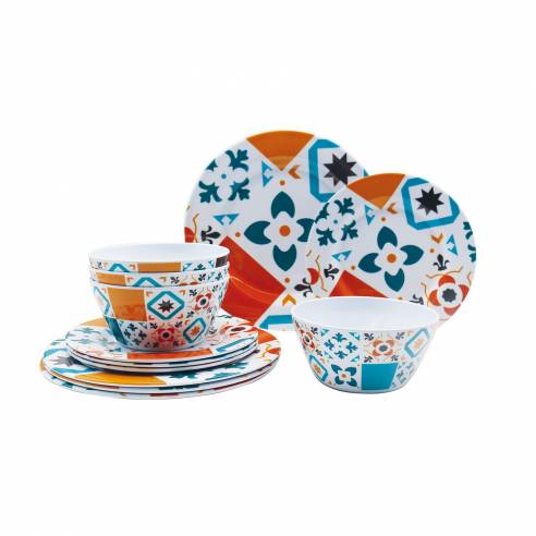 Paquete de vajilla de baldosas de cemento Wol RG-914555