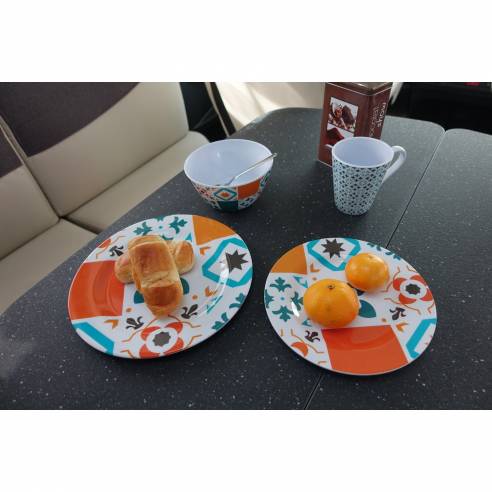 Paquete de vajilla de baldosas de cemento Wol RG-914555