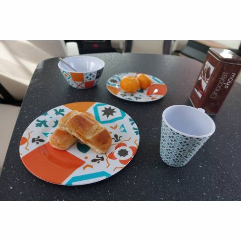 Paquete de vajilla de baldosas de cemento Wol RG-914555