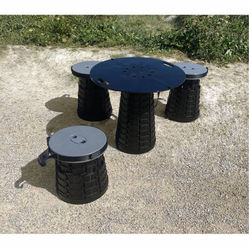 Juego de 4 taburetes Minimax y bandeja Mini Max stool RG-072872