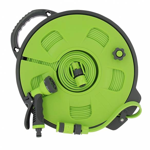 Manguera de agua plana 15m con carrete Roc line RG-121516C