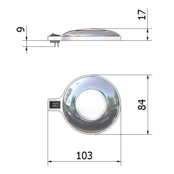 Foco LED fijo de superficie con interruptor  RG-959635