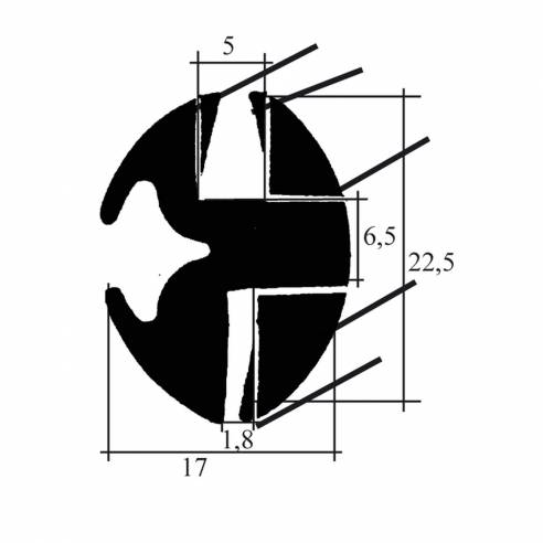 Perfil de goma con llave  RG-295517