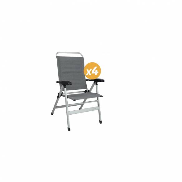 Pack 4 sillones camping Comfort Gris Baya Sun RG-BQLDQQ222