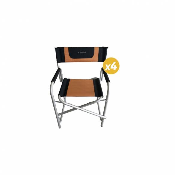 Pack de 4 Sillones Director Negro - Naranja Baya Sun RG-BQLDQQ321