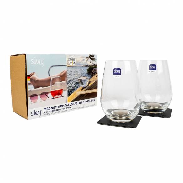 Juego de 2 vasos de cristal magnéticos Silwy RG-918401