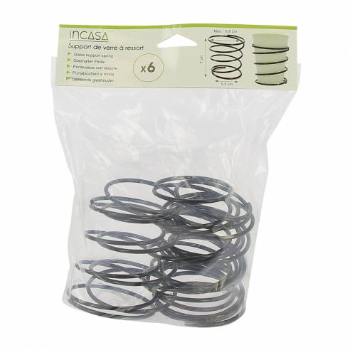 Paquete de 6 soportes para muelles de cristal Incasa RG-915577