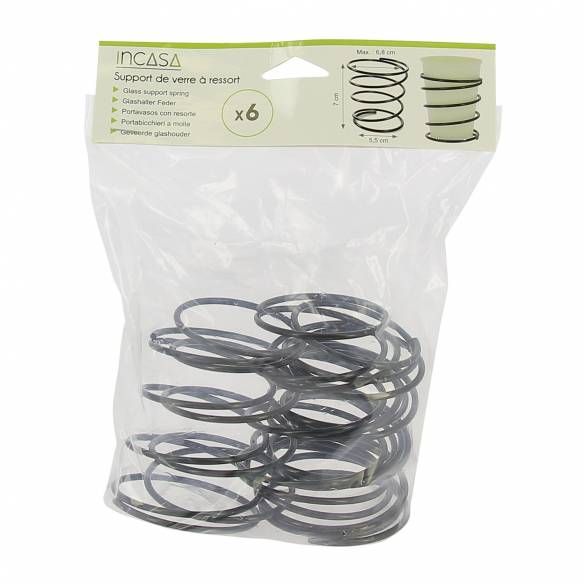 Paquete de 6 soportes para muelles de cristal Incasa RG-915577