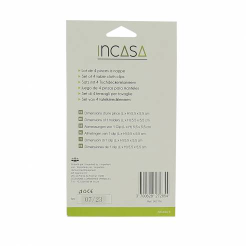 Juego de 4 pinzas para manteles Incasa RG-912472