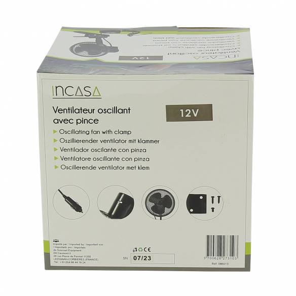 Ventilador oscilante de 12 V Incasa RG-911742