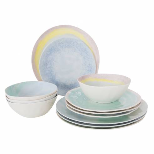 Vajilla de melamina Barfleur Pastel - 12 piezas Bo-camp RG-916532
