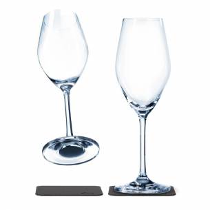 Juego de 2 copas de champán de cristal imantadas Silwy RG-918442