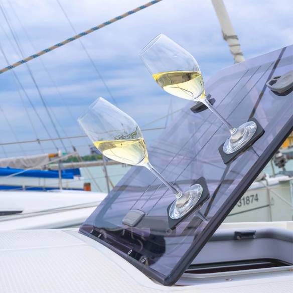 Juego de 2 copas de champán de cristal imantadas Silwy RG-918442