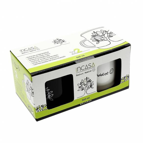 Pack de 2 tazas de acero esmaltado Incasa RG-917516