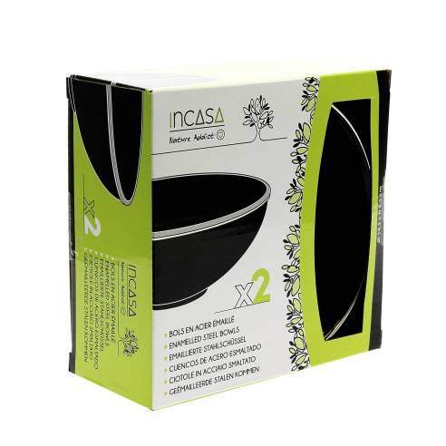 Pack de 2 cuencos de acero esmaltado Incasa RG-917536