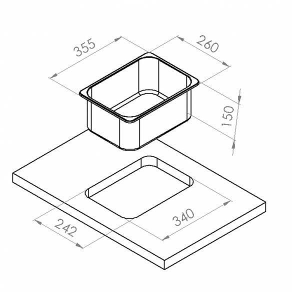 Fregadero de acero inoxidable 260x355x150 Navy Load RG-428470