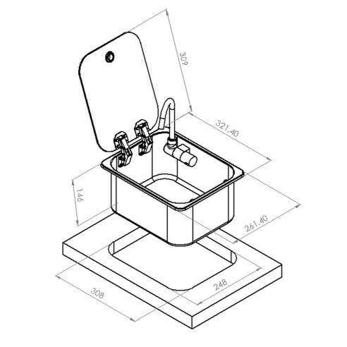 Fregadero de acero inoxidable con tapa Navy Load RG-428460