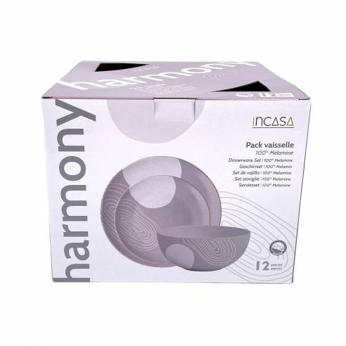Juego de vajilla de melamina de 12 piezas Incasa RG-917533