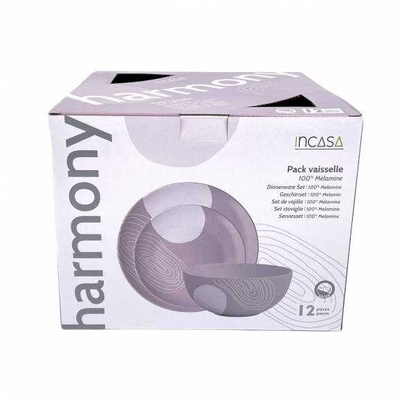 Juego de vajilla de melamina de 12 piezas Incasa RG-917533