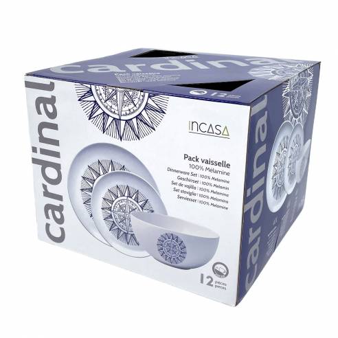 Juego de vajilla de melamina de 12 piezas Incasa RG-917553