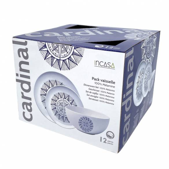 Juego de vajilla de melamina de 12 piezas Incasa RG-917553