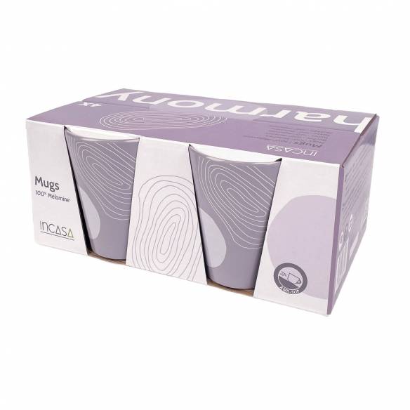 Pack de 4 tazas de melamina Harmony Incasa RG-917593