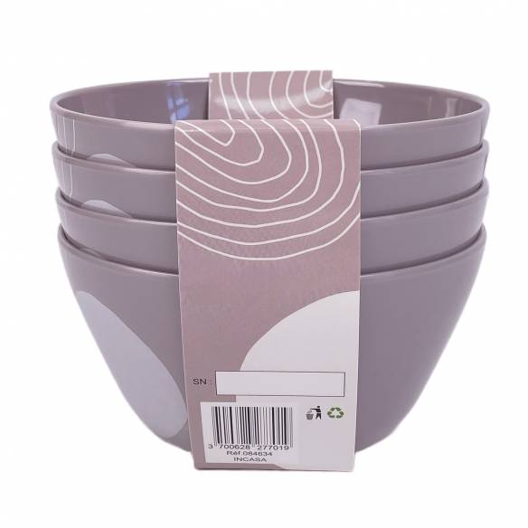 Pack de 4 cuencos de melamina Harmony Incasa RG-917554