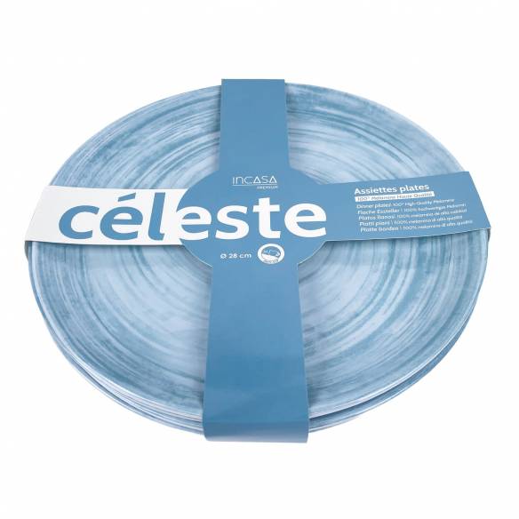 Pack de 4 platos de melamina Céleste Incasa RG-917504