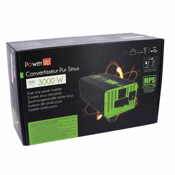 Convertidor 12 V 3000 W Powerlib' RG-754780C