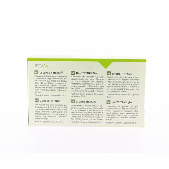 Juego de 2 vasos de agua Incasa RG-918428