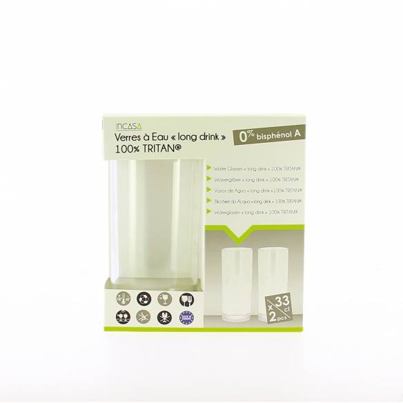 Juego de 2 vasos de agua grandes Incasa RG-918438