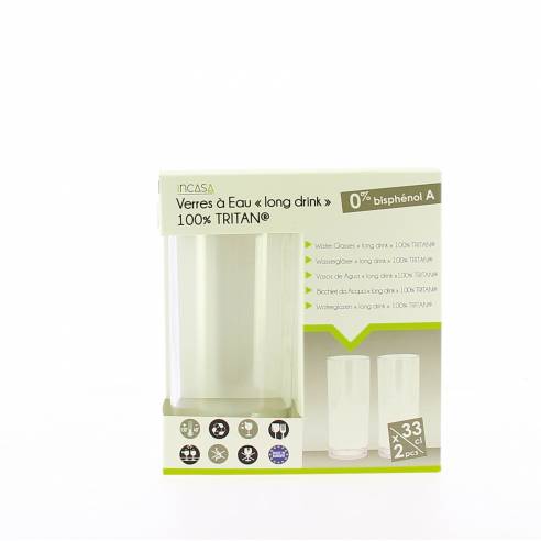 Juego de 2 vasos de agua grandes Incasa RG-918438