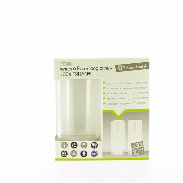 Juego de 2 vasos de agua grandes Incasa RG-918438