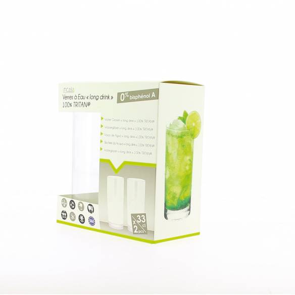 Juego de 2 vasos de agua grandes Incasa RG-918438