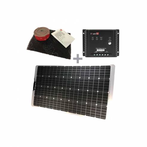 Pack Panel Solar Semi-Flex PERC 130W + Regulador LCD  RG-BQLDQQ24