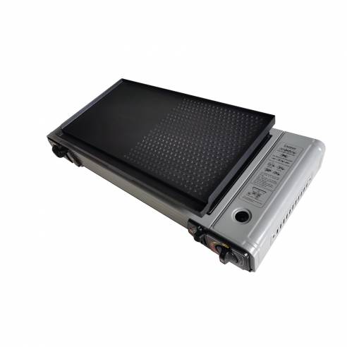 Plancha para cocina de gas portátil con 2 Roc line RG-213700