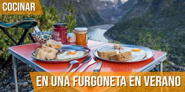 Lo básico para cocinar en una furgoneta en verano 